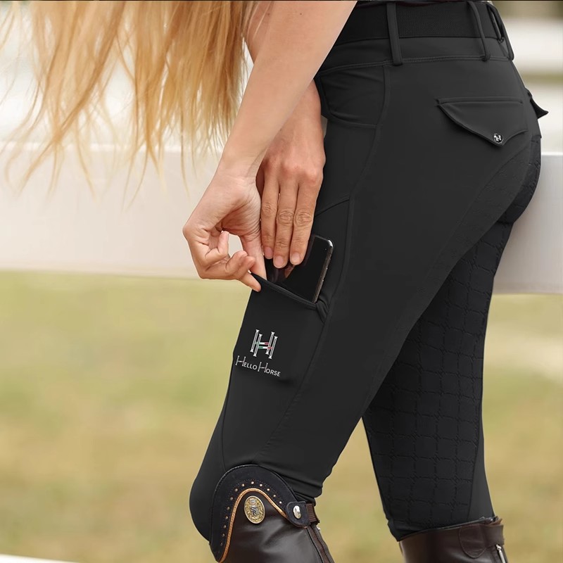 Summer Equestrian Clothing - Pantaloni da Equitazione Hello Horse, Traspiranti