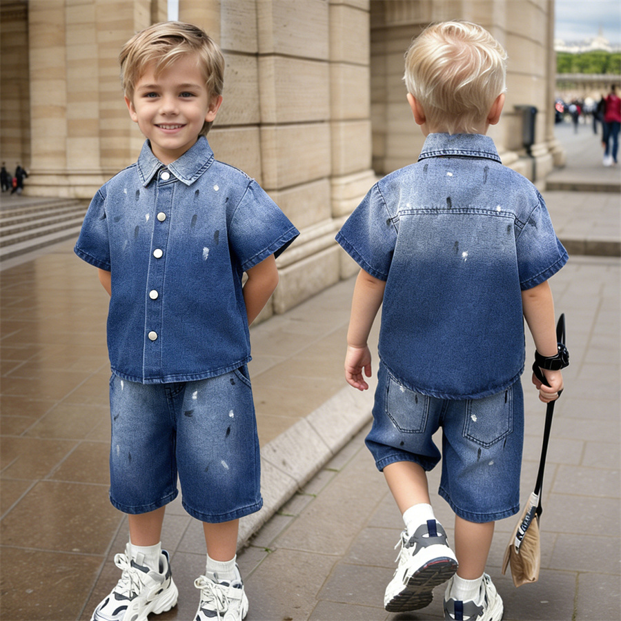 Summer Clothing Drawing For Kids - Completo Estivo in Denim alla Moda