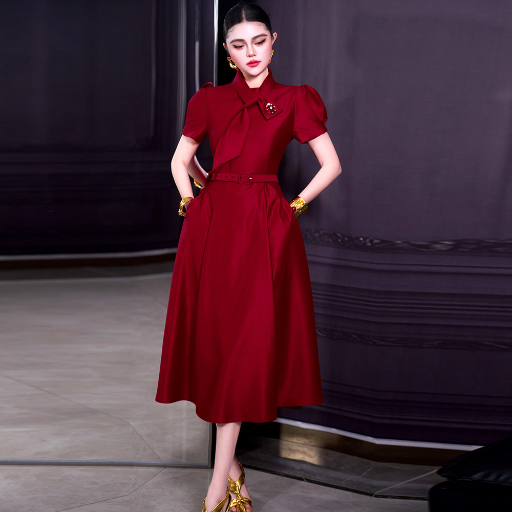 Summer Clothing Trends For Women 2026 - ZJYT Abito Rosso da Donna Tendenza