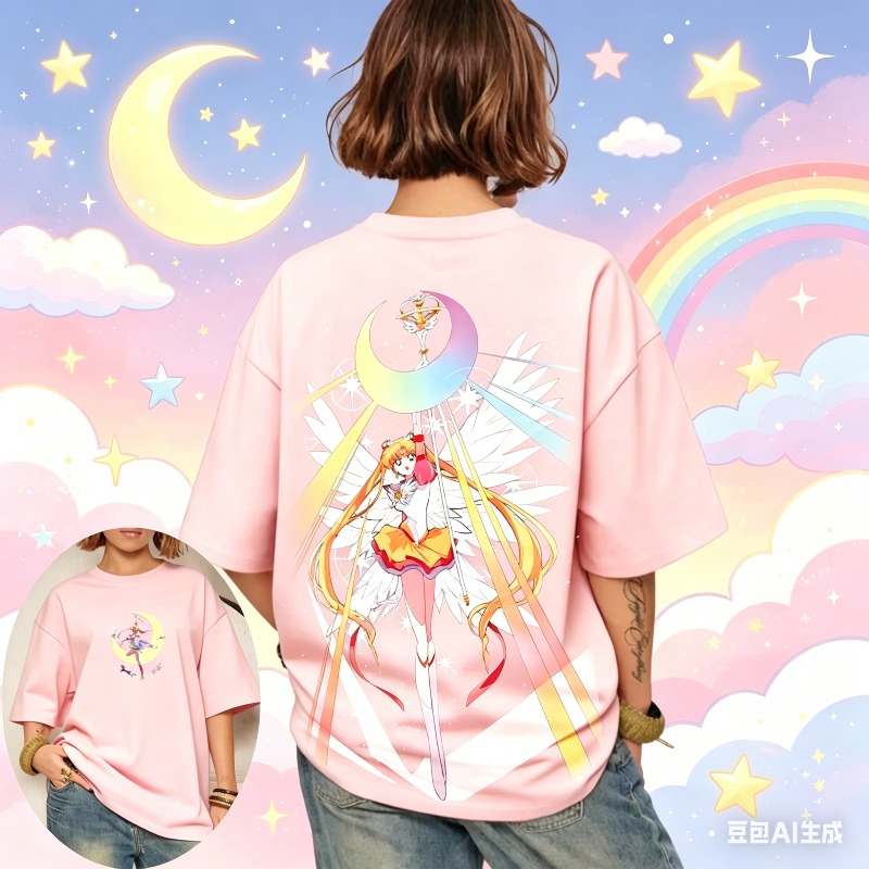 Summer Clothing Trends For Women 2026 - Nuova T-shirt Casual Donna/Genitore-Figlio Sailor Moon