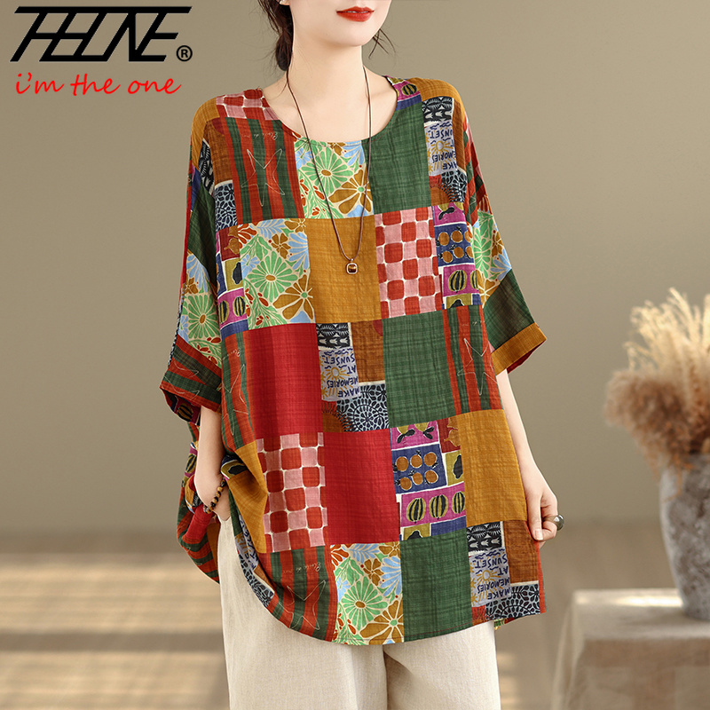 Summer Clothing For Plus Size Women - THHONE Camicie da Donna Stampa Larga