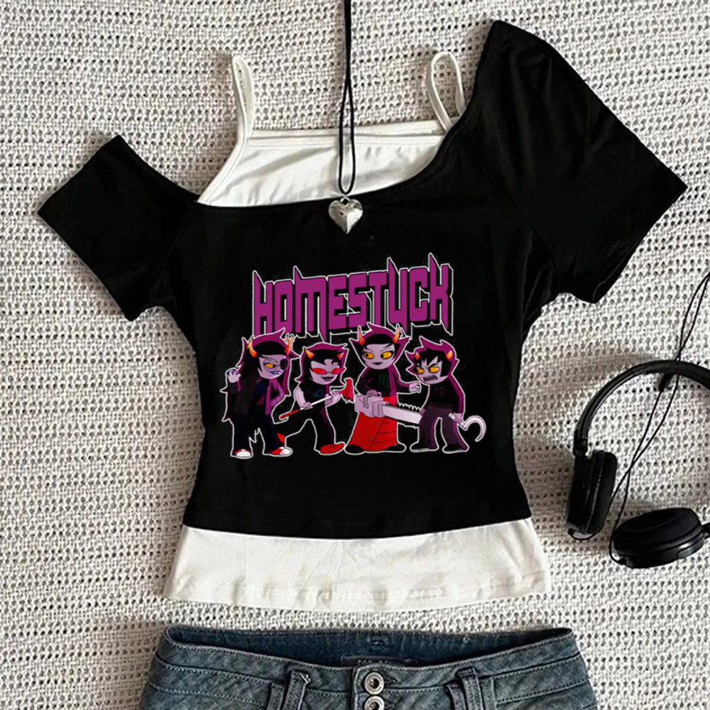 Summer Grunge Clothing - Homestuck Crop Top Teen Y2K Streetwear