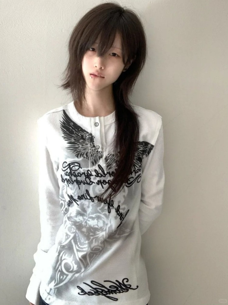 Summer Grunge Clothing - T-shirt casual con stampa di lettere