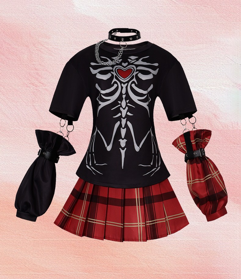 Summer Grunge Clothing - T-shirt con stampa scheletro fata estiva
