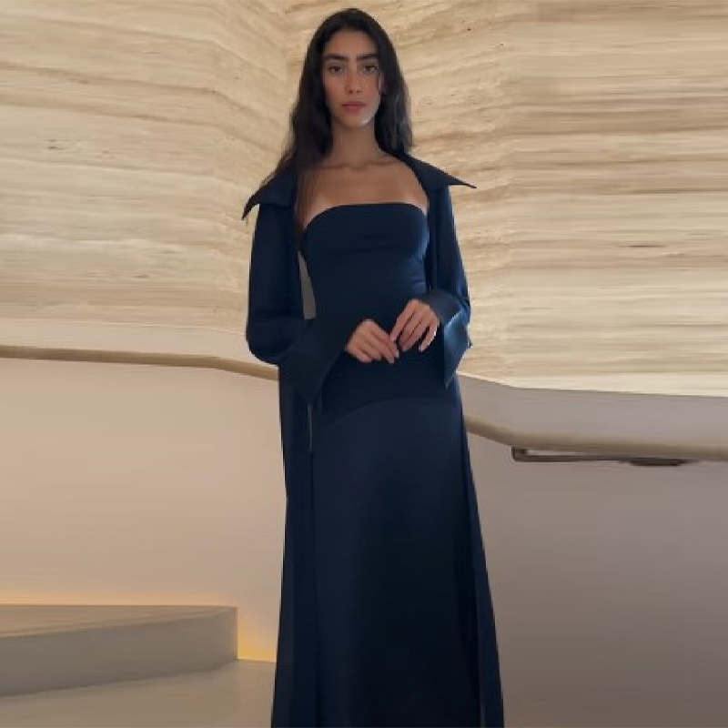 Summer Clothing Women Sale - Abito Lungo Elegante Retrò in Raso,