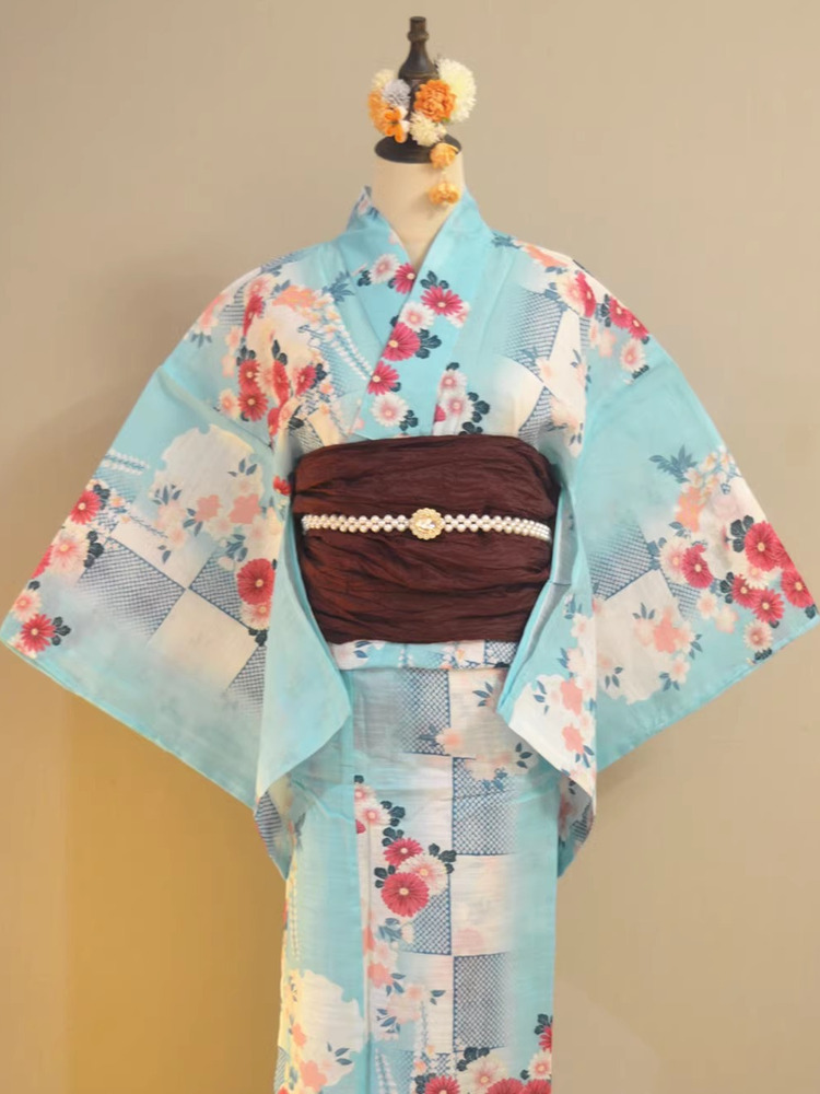 Summer Clothing Material - Yukata Tradizionale in Cotone e Lino,